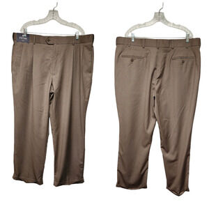 STAFFORD Mens Classic Fit Year Round Trouser Dress Pant Pleated Plaid 42x30 NWT